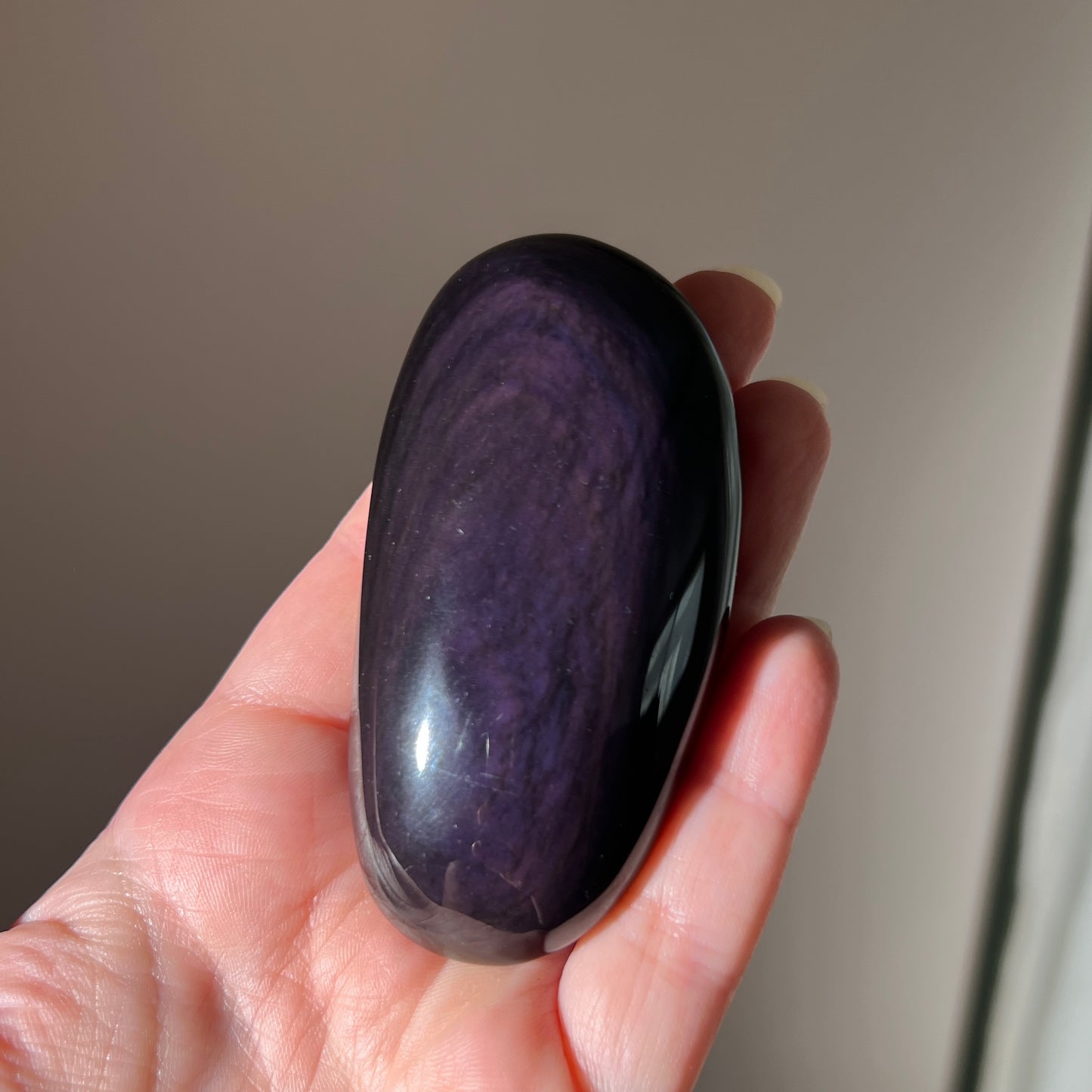 Rainbow Obsidian Palm | Velvet Obsidian Crystal Palmstone
