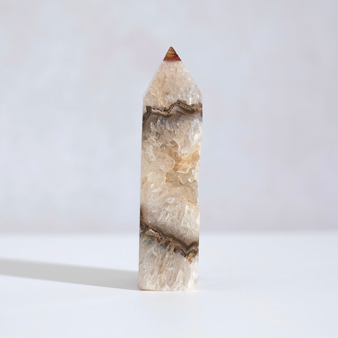 Druzy Carnelian Tower | Carnelian Geode Crystal Point