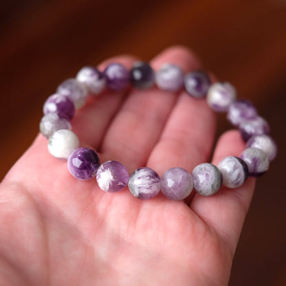 Feather Fluorite Bracelet | Snowflake Fluorite Crystal Bracelet