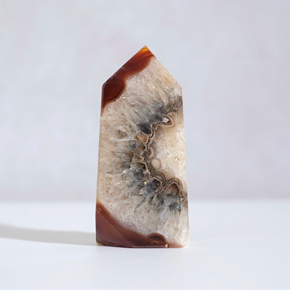 Druzy Carnelian Tower | Carnelian Geode Crystal Point