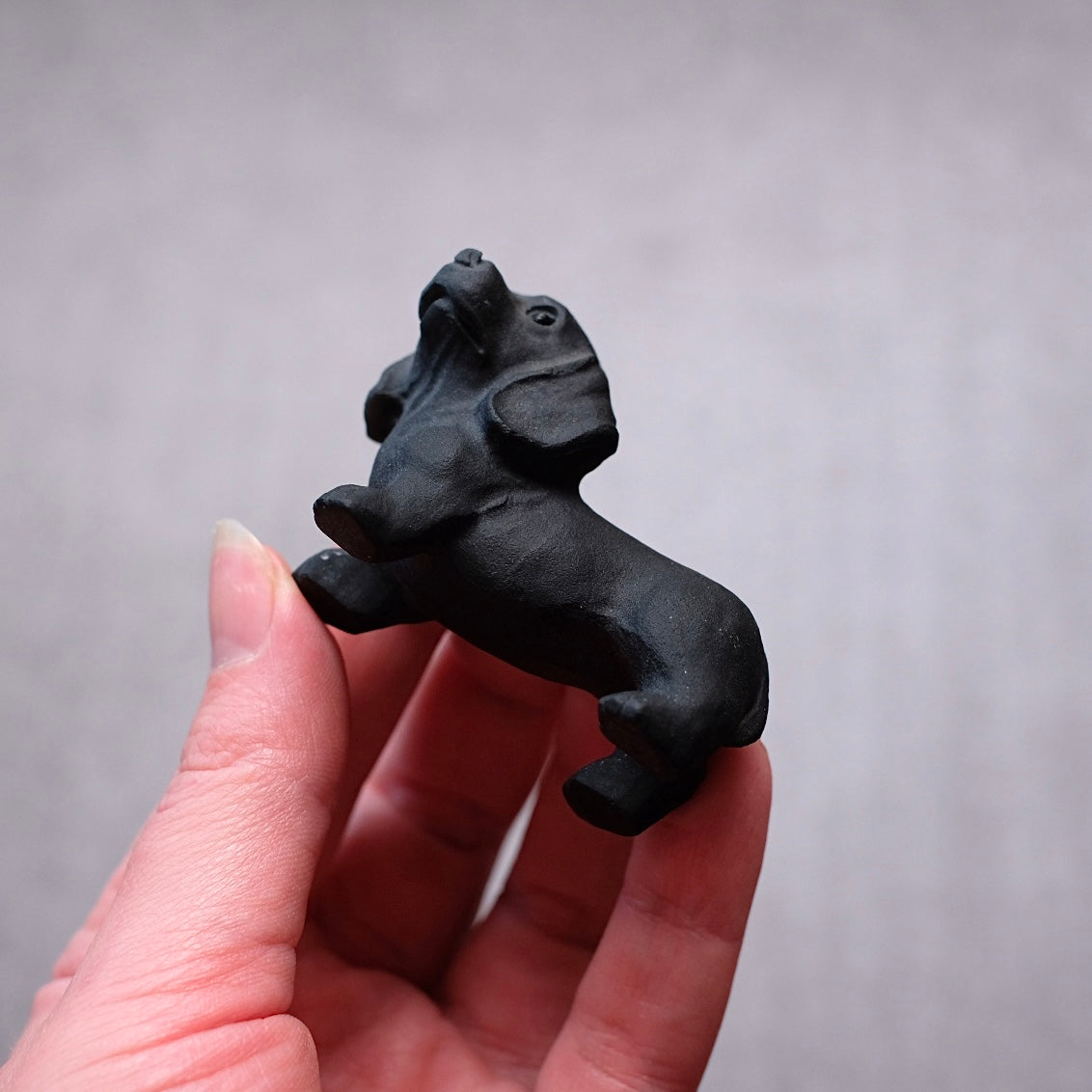Black Obsidian Dachshund Carving | Crystal Dog