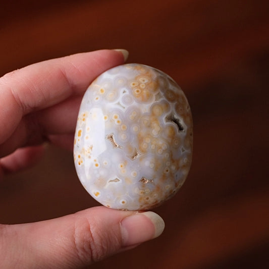 Old Stock Ocean Jasper Palm | Orbicular OJ Crystal Palmstone