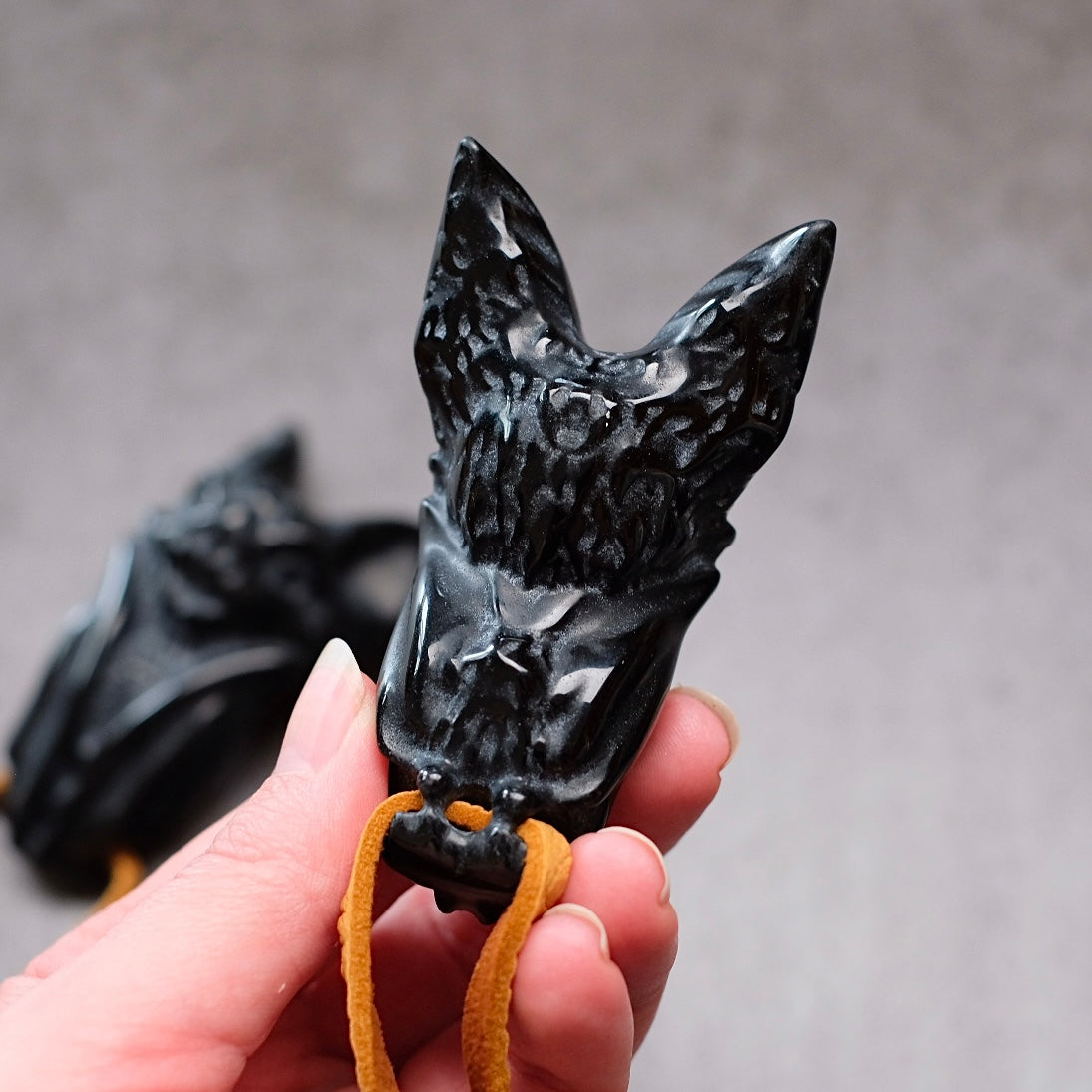 Black Obsidian Bat Crystal Carving | Halloween Crystal