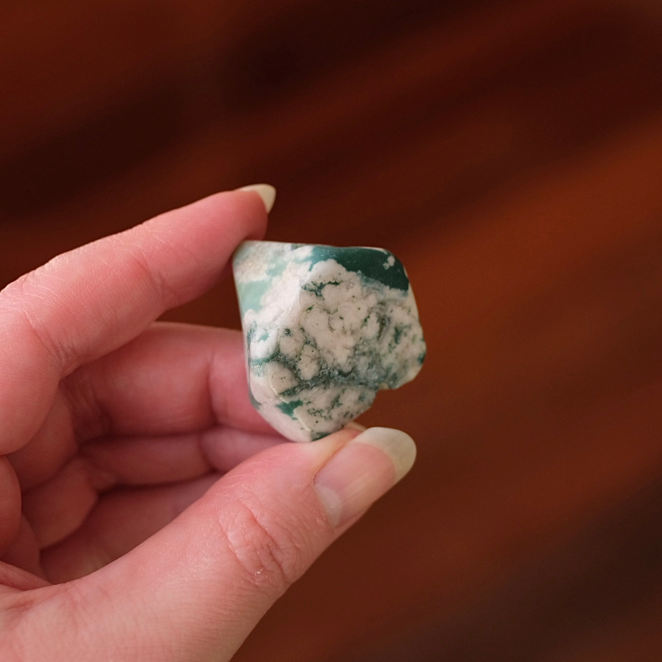 Rare Blue Flower Agate Crystal | Green Flower Agate Freeform
