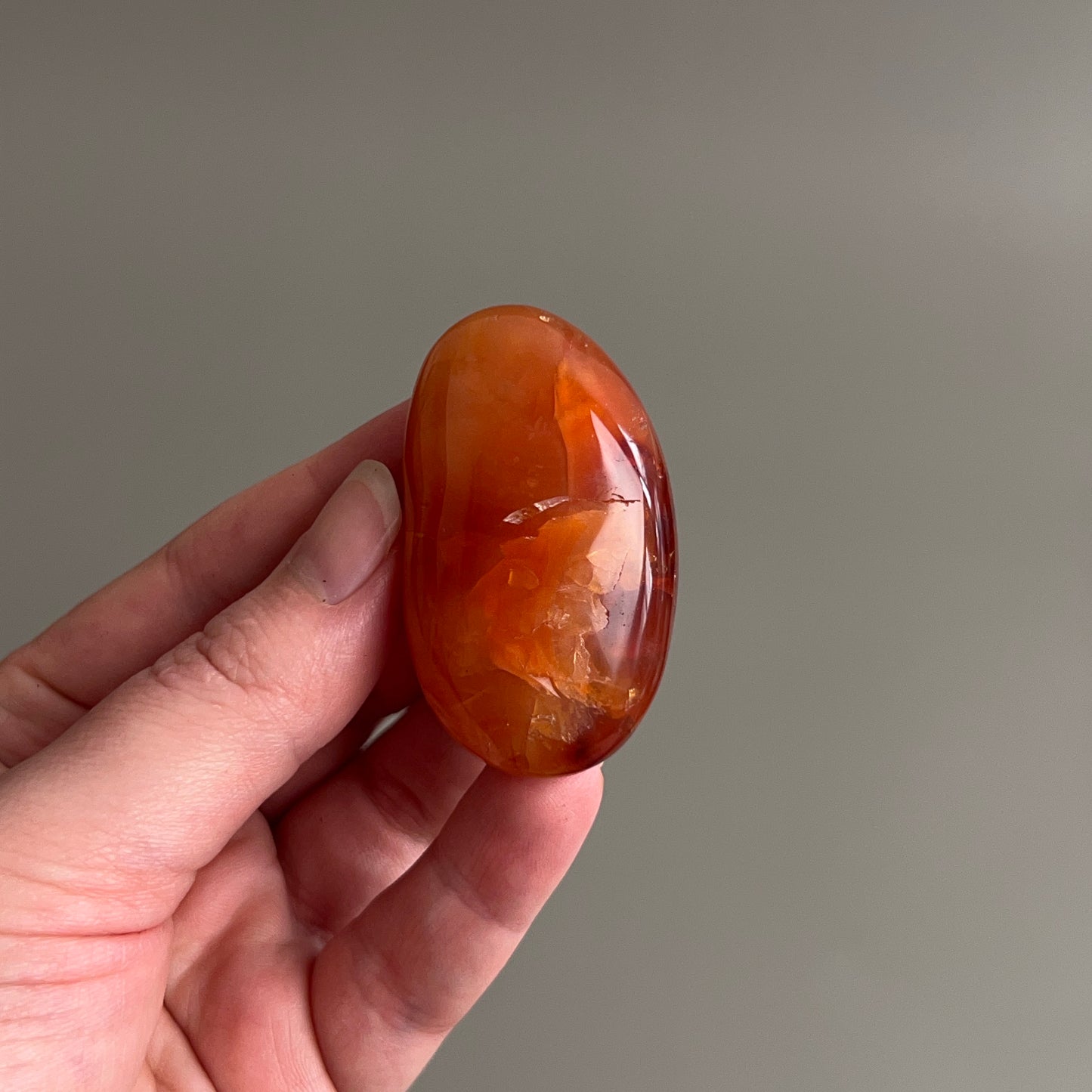 Carnelian Palm | Orange Carnelian Crystal Palm Stone