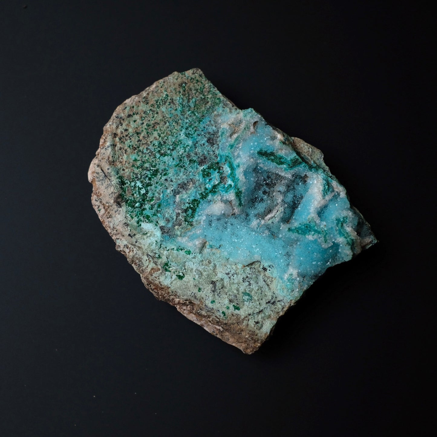 Druzy Chrysocolla Specimen | Chrysocolla with Malachite