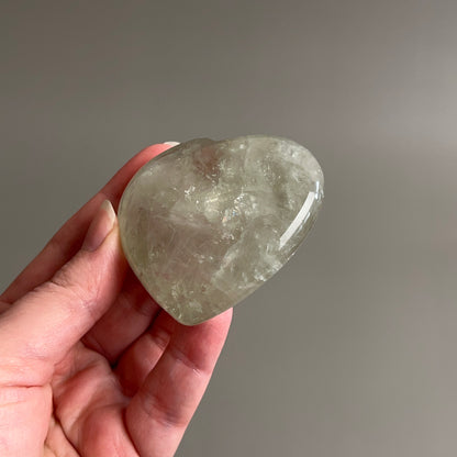 Prasiolite Heart | Prasiolite Green Amethyst Crystal Heart