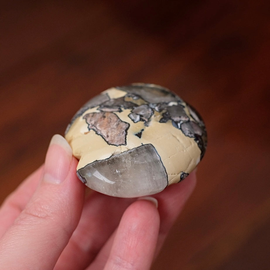 Mosaic Quartz Palm | Mosaic Chalcedony Crystal Palmstone