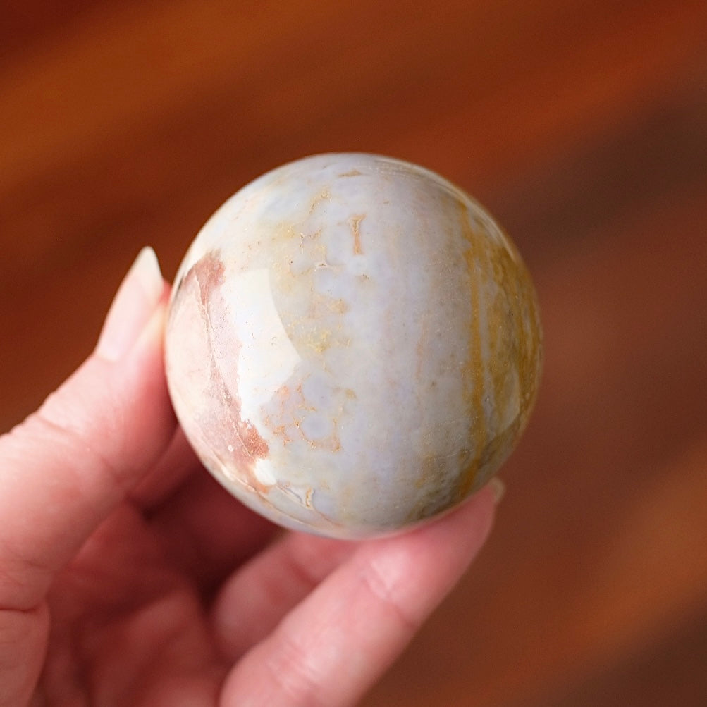 Ocean Jasper Sphere | Yellow Orbicular Jasper Crystal Sphere