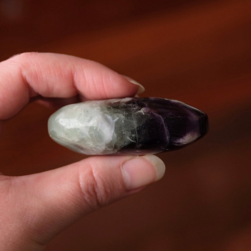 Feather Fluorite Palm | Snowflake Rainbow Fluorite Crystal