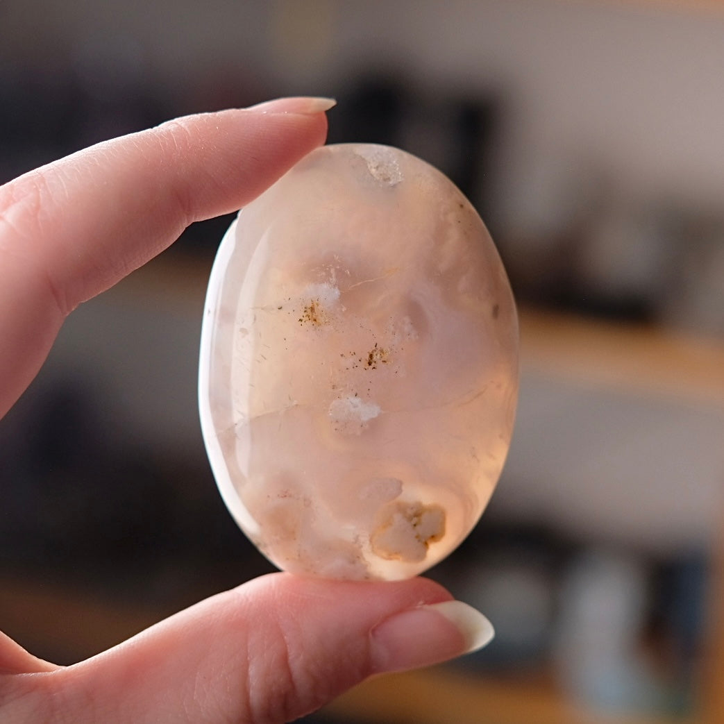 Flower Agate Palm | Flower Agate Crystal Palm Stone