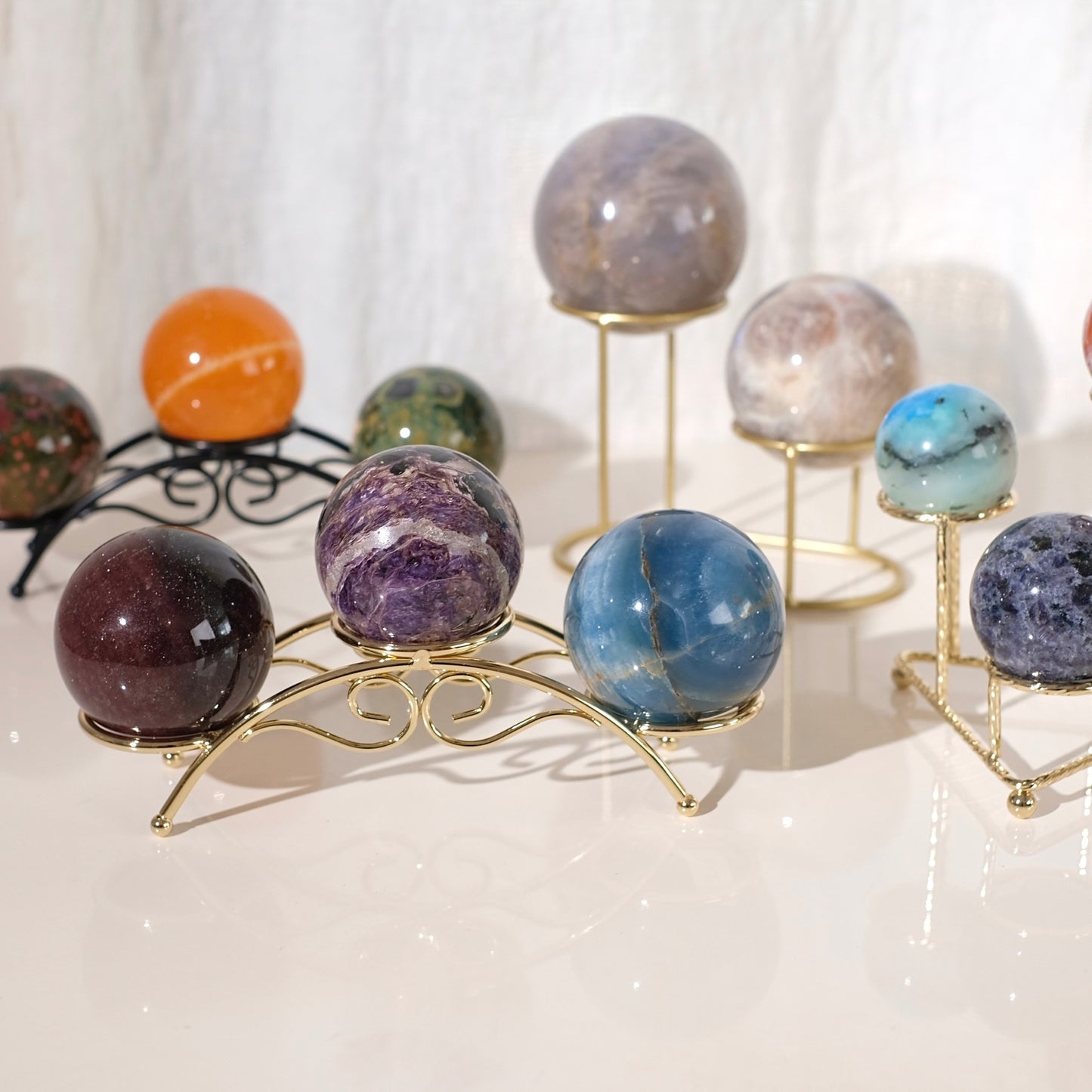 Various Metal Crystal Sphere Stand | Crystal Display Stand