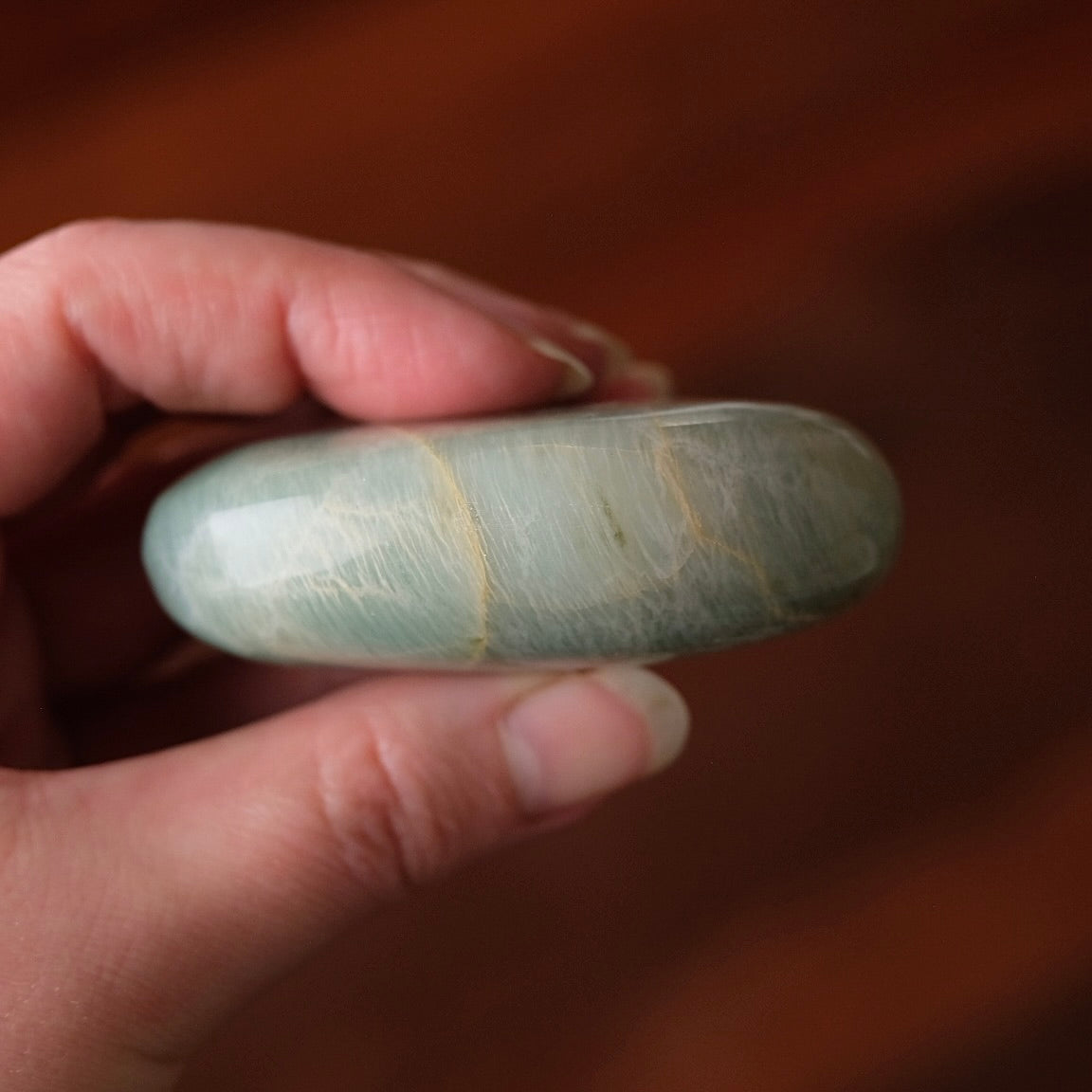 Garnierite Palm | Green Moonstone Crystal Palm Stone