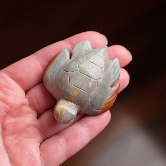 Polychrome Jasper Turtle Carving | Crystal Animal | Crystal Turtle