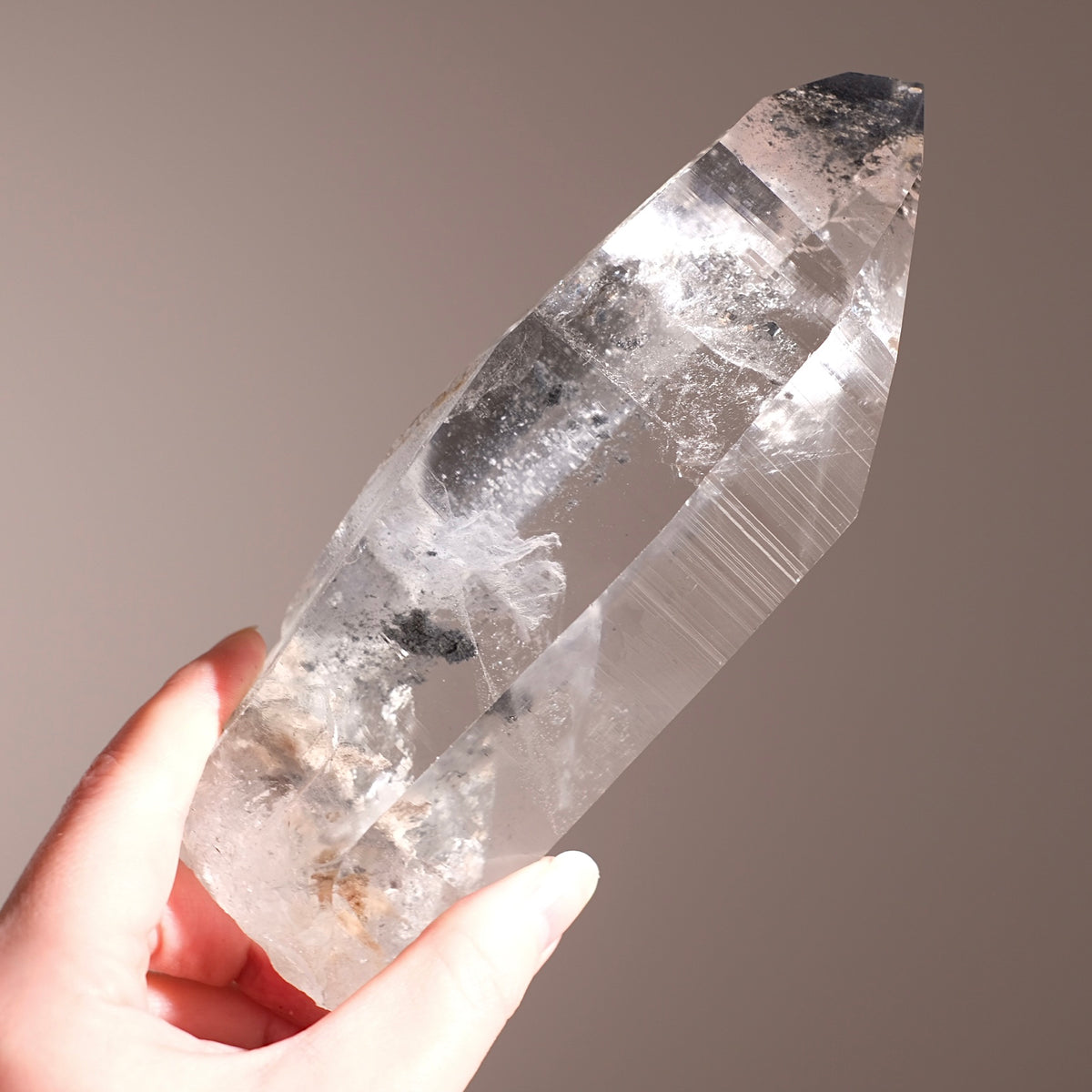 XL Black Phantom Lemurian Quartz Point | Black Lemurian Seed Crystal