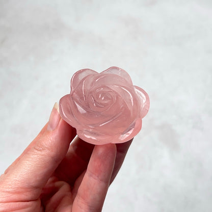 Rose Quartz Flower | Rose Quartz Crystal Flower Carving