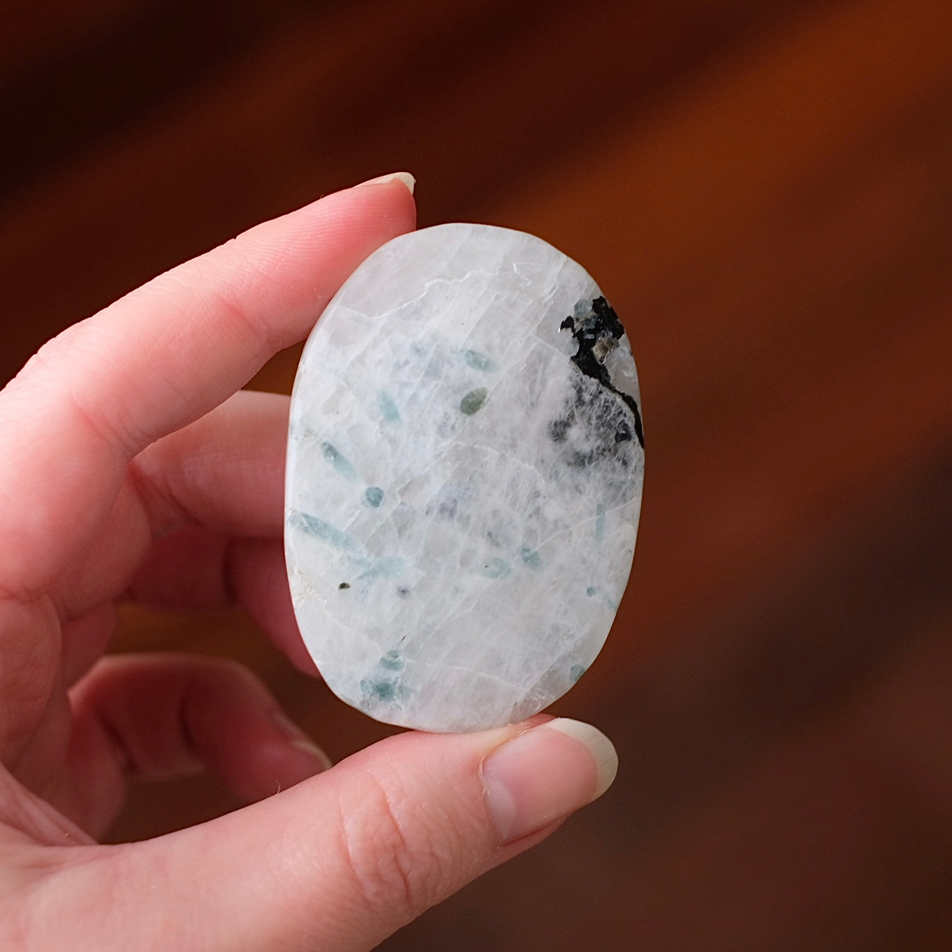Moonstone & Aquamarine Palm | Moonstone Crystal Palm