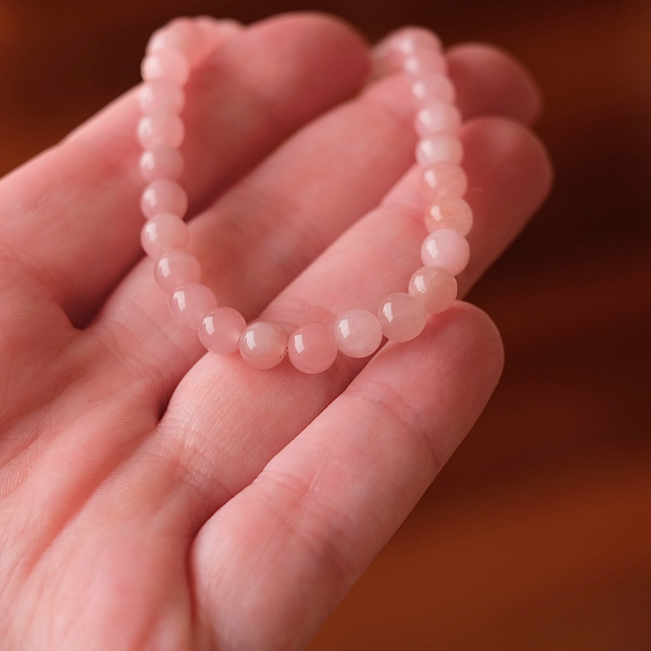 Guava Quartz Crystal Bracelet | Rare Pink Quartz Bracelet