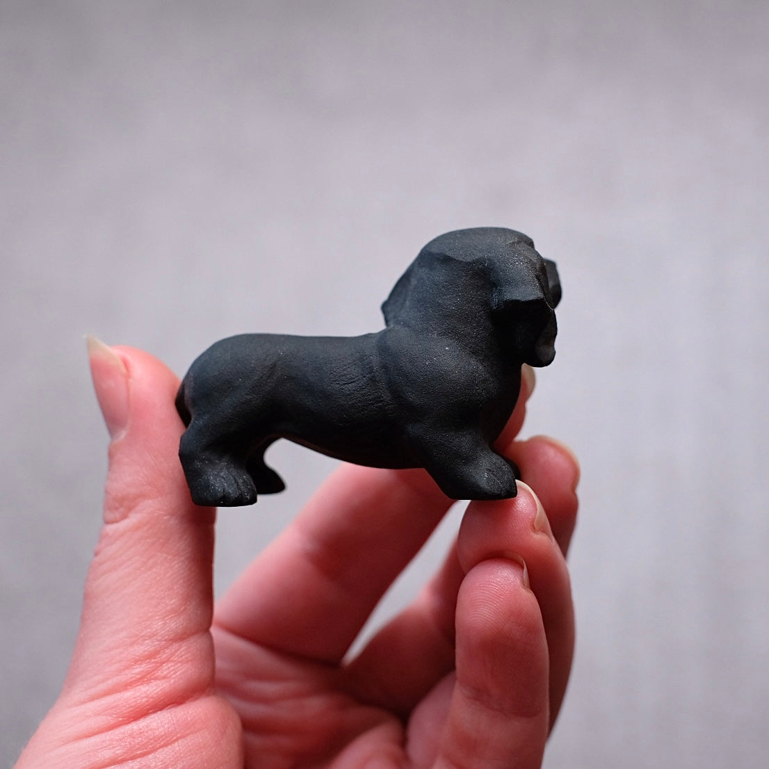 Black Obsidian Dachshund Carving | Crystal Dog