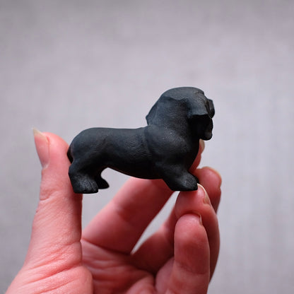 Black Obsidian Dachshund Carving | Crystal Dog