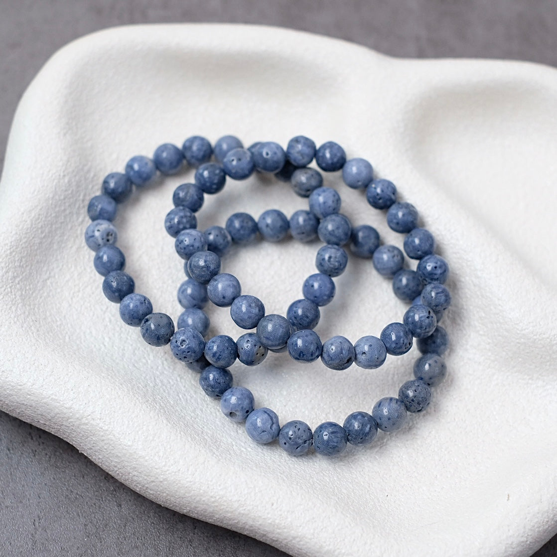 Blue Coral Bracelet | Crystal Stretch Bracelet