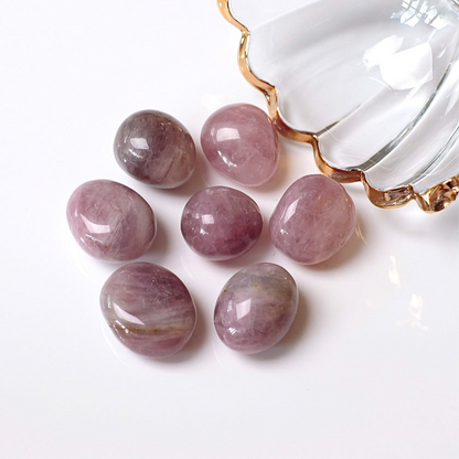 Purple Rose Quartz Tumbles | Lavender Rose Quartz Tumbled Crystals