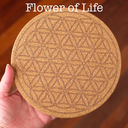 Deluxe Crystal Grid Board | Sacred Geometry | Cork Gridding Board