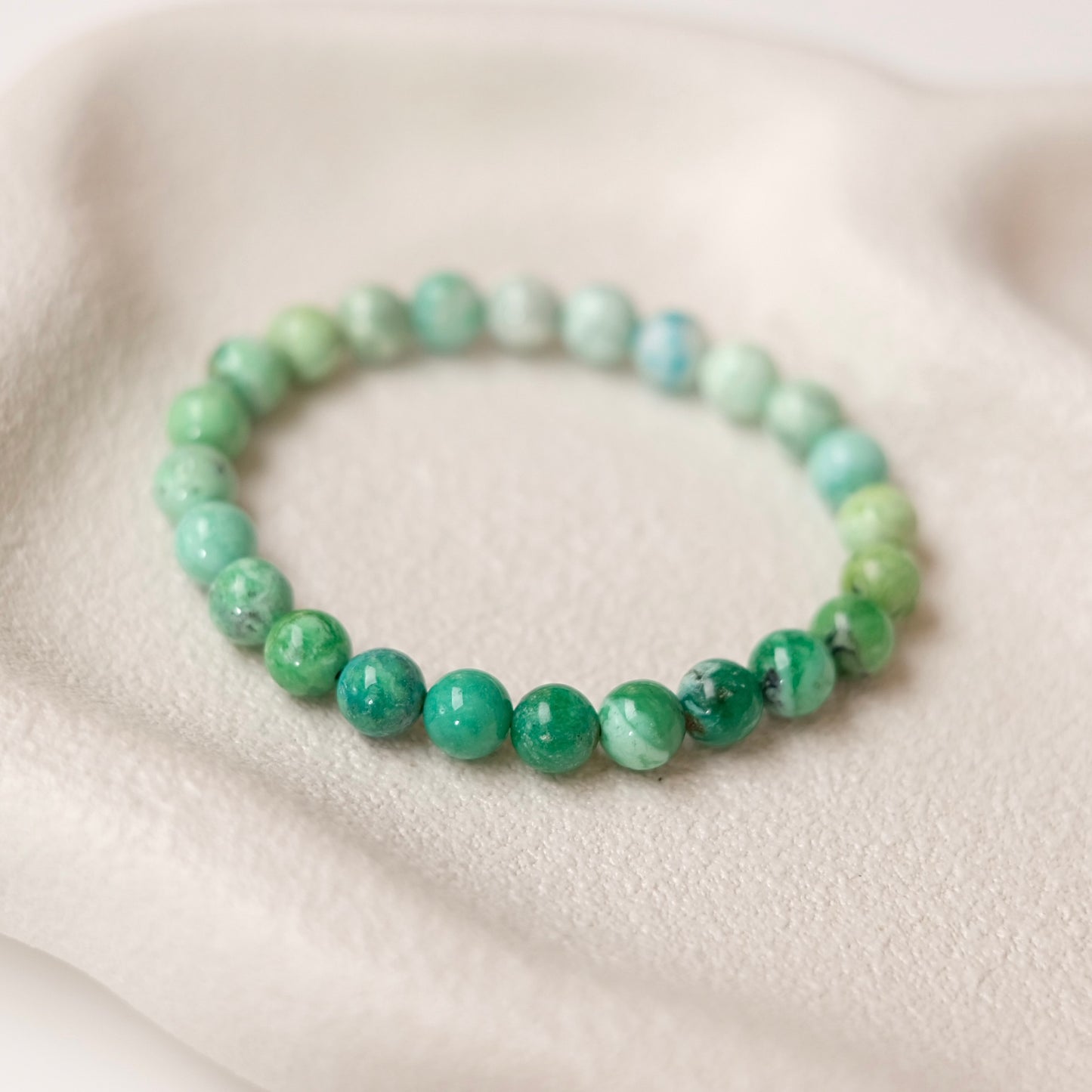 Variscite Bracelet | Green Variscite Crystal Stretch Bracelet