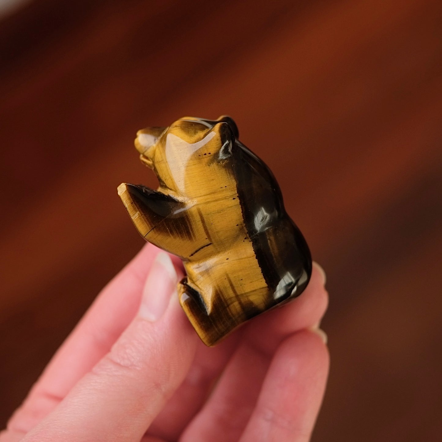 Tiger Eye Bear Carving | Crystal Animal Carving