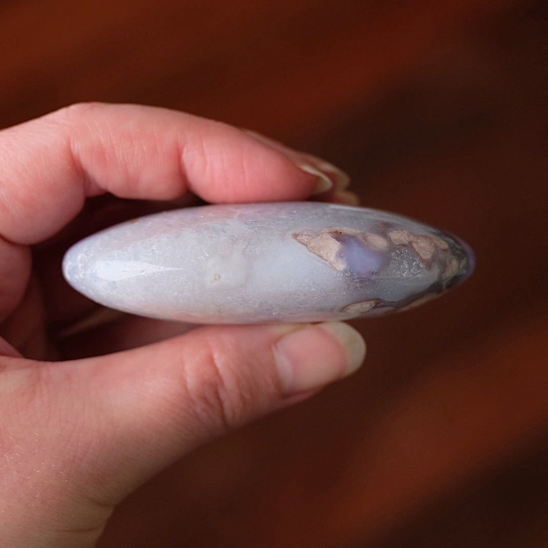 Flower Agate & Quartz Palm | Flower Agate Crystal Palm Stone