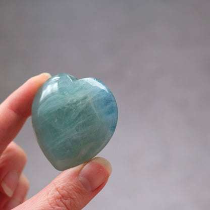 Aquamarine Heart | Blue Aquamarine Crystal Heart