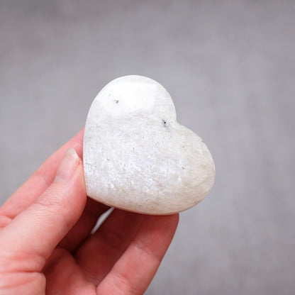 Flashy Moonstone Heart | Crystal Heart Carving
