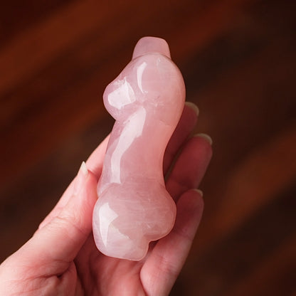 Rose Quartz Goddess Figure | Divine Feminine Crystal Carving