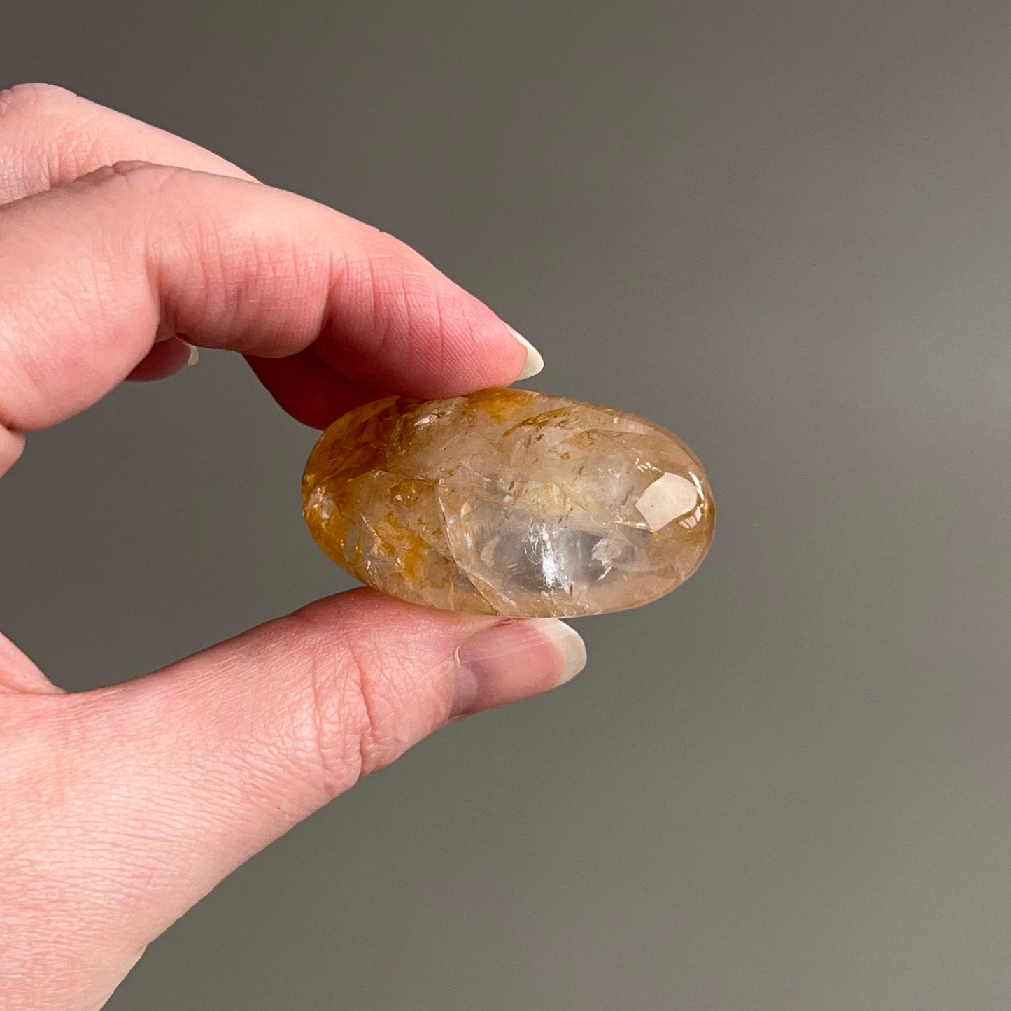 Golden Healer Quartz Palm | Golden Healer Crystal Palmstone