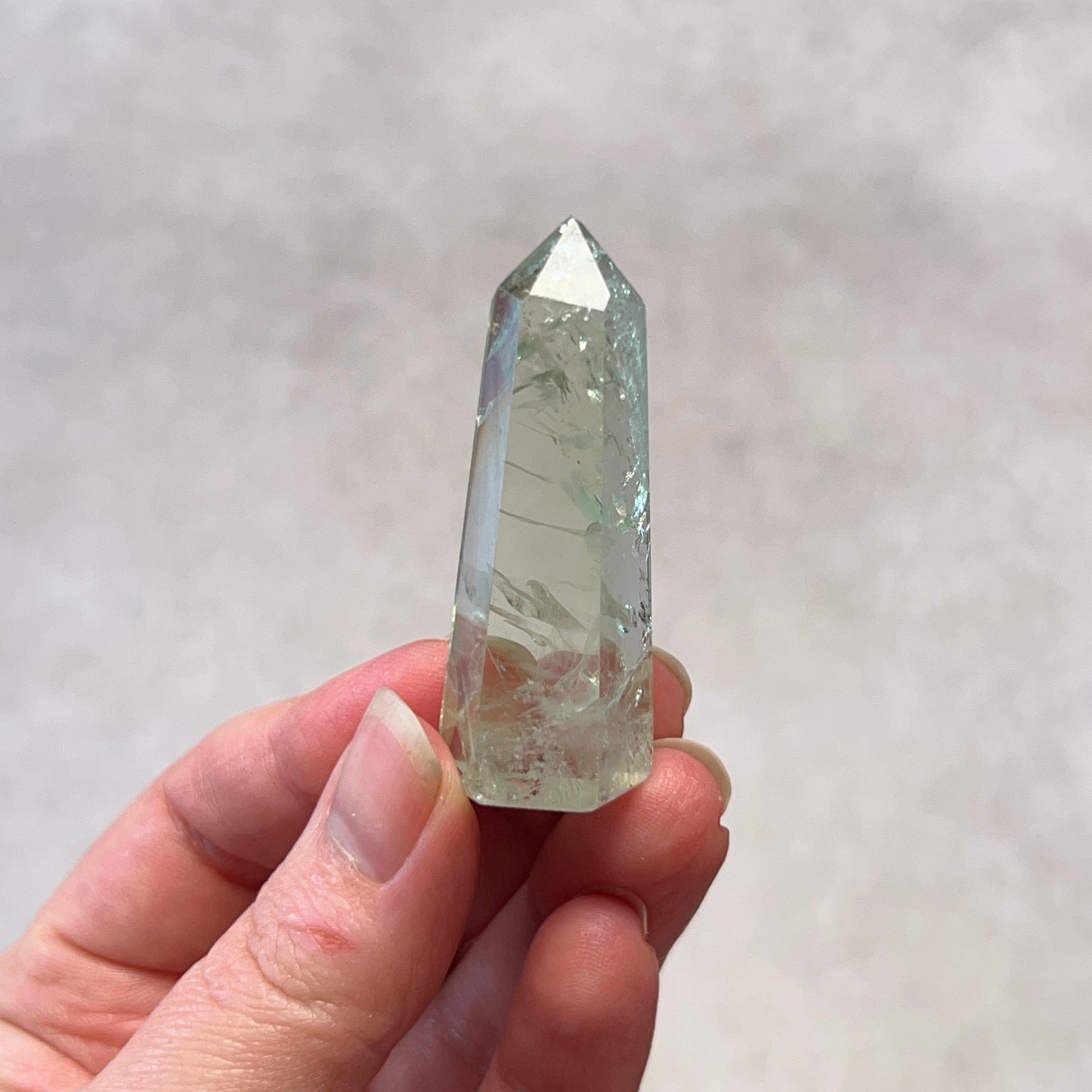 Prasiolite Point | Green Amethyst Crystal Tower