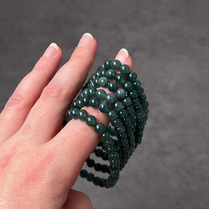 Guatemalan Blue Jadeite Bracelet | Blue Jade Crystal Stretch Bracelet