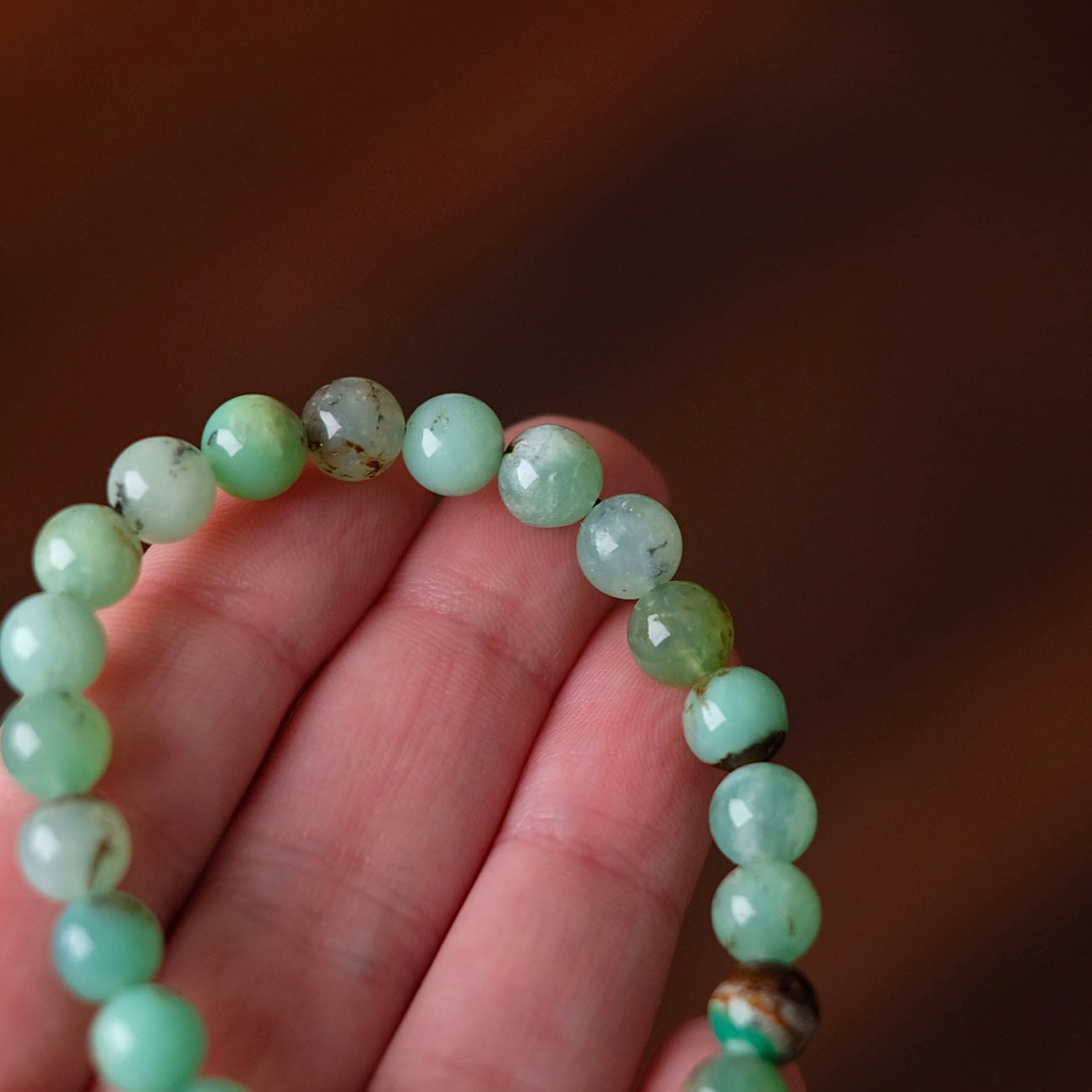 Chrysoprase Bracelet | Green Chrysoprase Crystal Stretch Bracelet