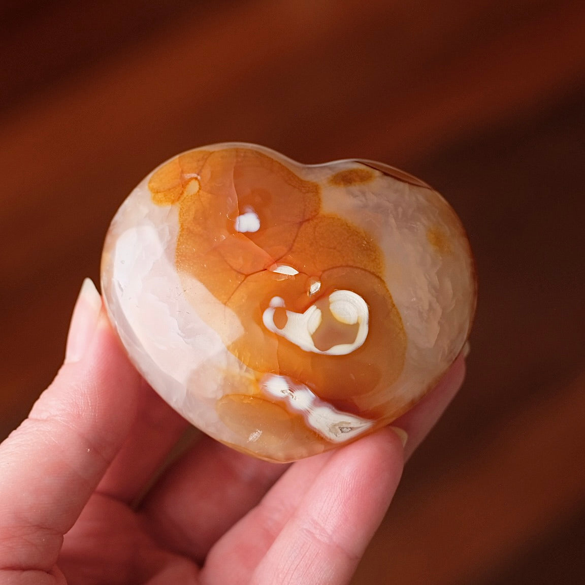 Orca Carnelian Heart | Yellow Carnelian Crystal Heart