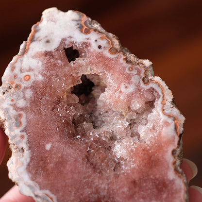 Raspberry Pink Amethyst Geode | Polished Pink Amethyst Crystal Specimen 10