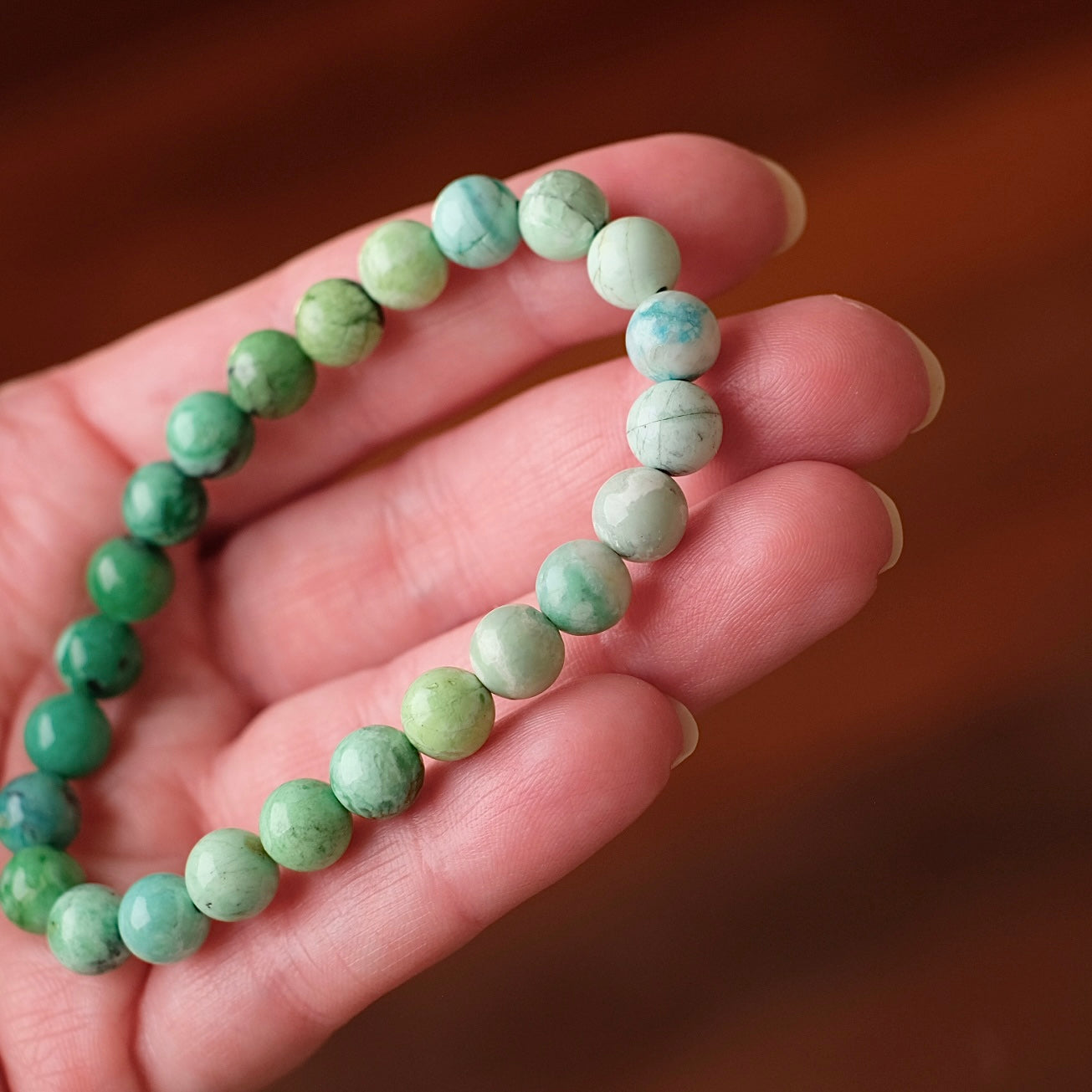 Variscite Bracelet | Green Variscite Crystal Stretch Bracelet