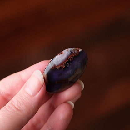Blue Flower Agate Pocket Stone | Mini Flower Agate Crystal