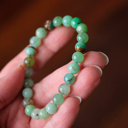 Chrysoprase Bracelet | Green Chrysoprase Crystal Stretch Bracelet