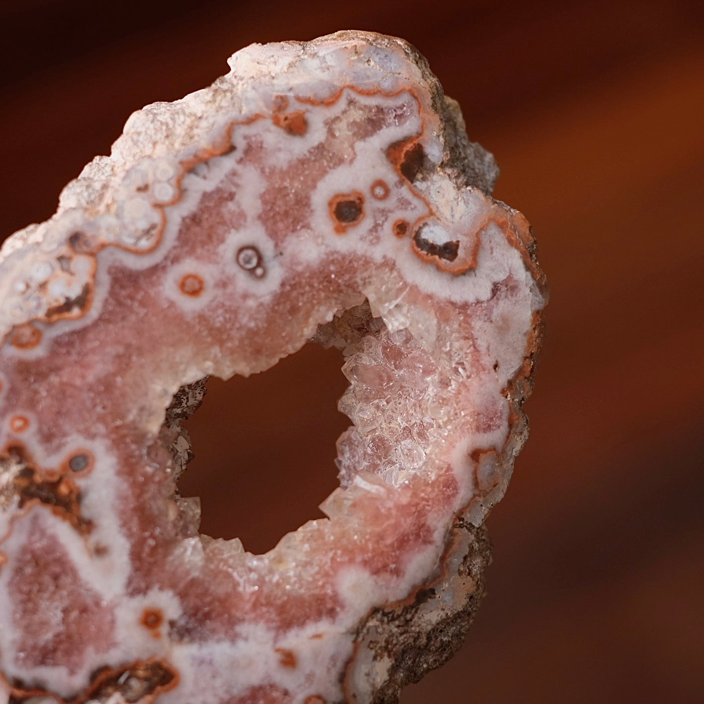 Raspberry Pink Amethyst Geode | Polished Pink Amethyst Crystal Specimen 11