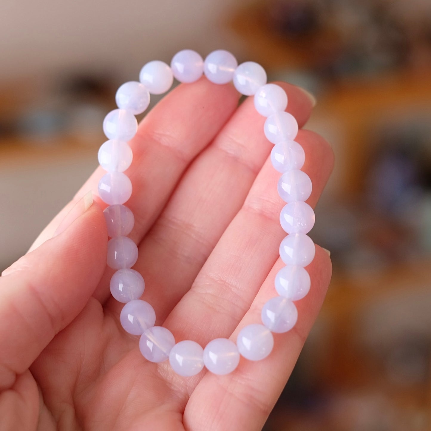 Lavender Moon Quartz Bracelet | Crystal Stretch Bracelet