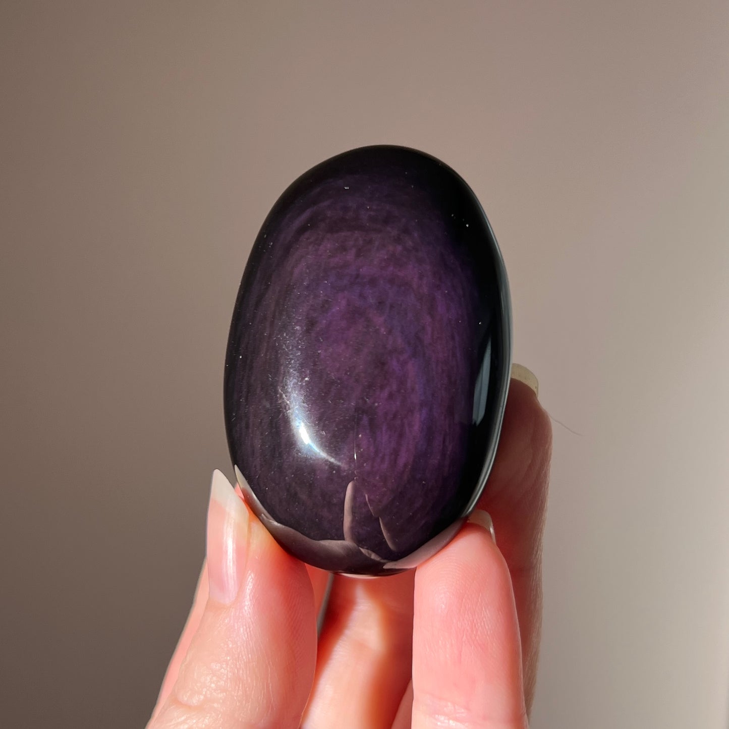 Rainbow Obsidian Palm | Velvet Obsidian Crystal Palmstone