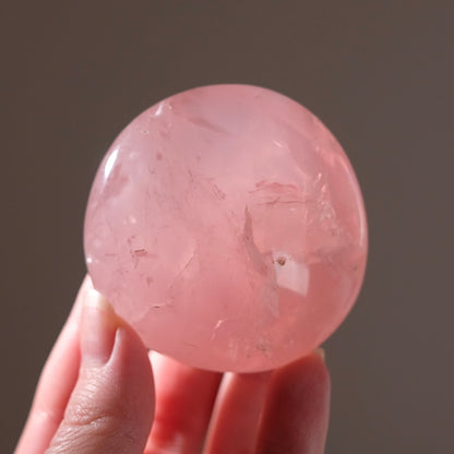 Gemmy Rose Quartz Palm | Rose Quartz Crystal Palmstone