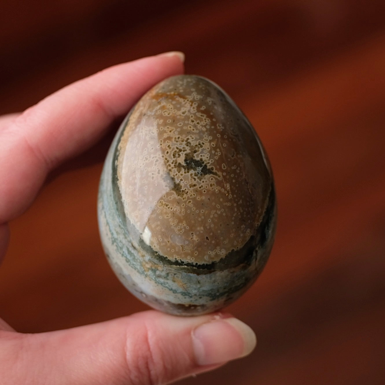 Sea Jasper Egg | Jasper Crystal Egg Carving