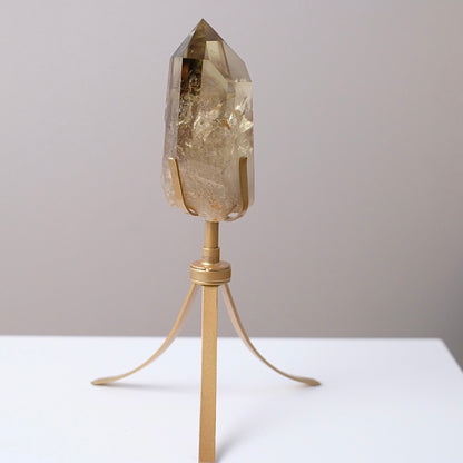 Phantom Smokey Citrine Point + Stand | Rainbow Citrine Crystal Point