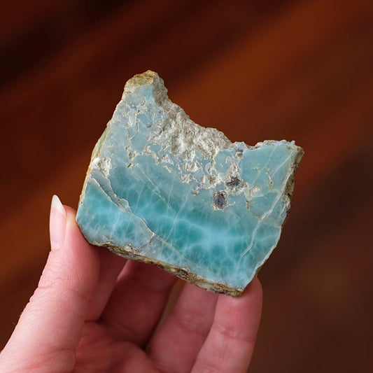 Larimar Slab | Polished Larimar Crystal Slice 4