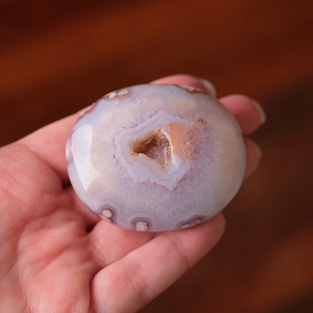 Flower Agate & Quartz Palm | Flower Agate Crystal Palm Stone